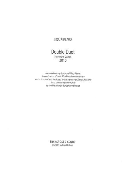 Double Duet : For Saxophone Quartet (2010) [Download].