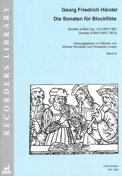 Sonaten Für Blockenflöte, Band 3 / edited by Michael Schneider and Panagiotis Linakis.