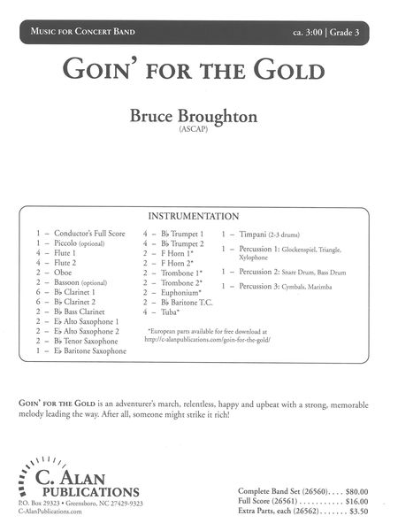 Goin' For The Gold : For Concert Band.
