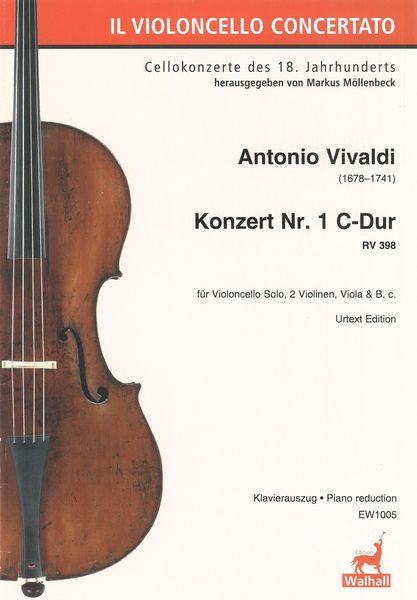 Konzert Nr. 1 C-Dur, RV 398 : Für Violoncello Solo, 2 Violinen und Basso Continuo - Piano reduction.