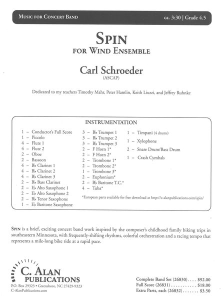 Spin : For Wind Ensemble.