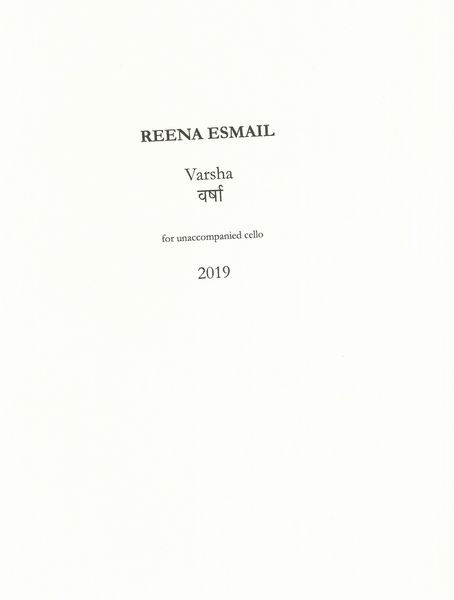 Varsha : For Unaccompanied Cello (2019).