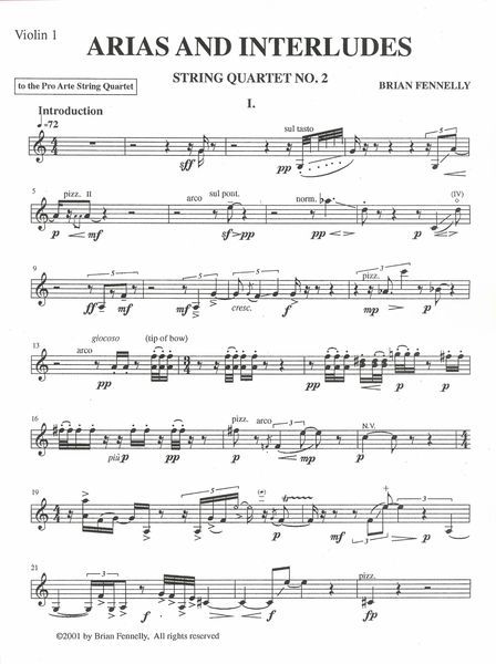 Arias and Interludes : String Quartet No. 2 (2001) [Download].
