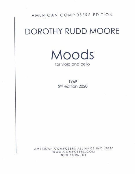 Moods : For Viola and Cello (1969) : 2nd Edition 2020.