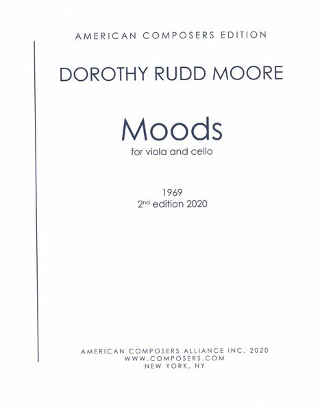 Moods : For Viola and Cello (1969) : 2nd Edition 2020.