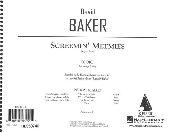 Screemin' Meemies : For Jazz Band.