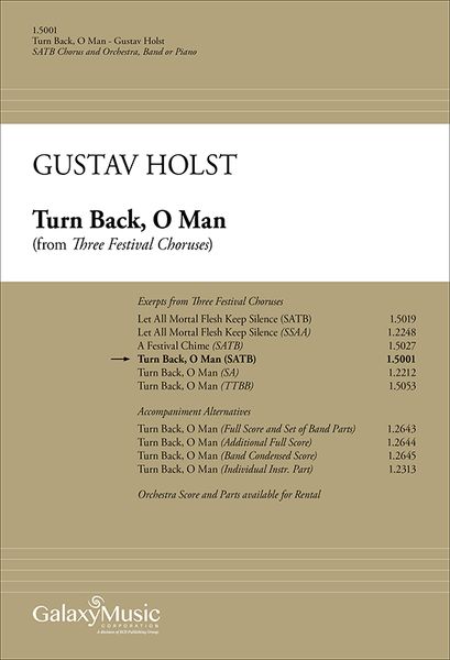 Turn Back, O Man : For SATB Chous and Keyboard [Download].