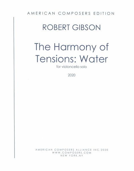 Harmony of Tensions - Water : For Violoncello Solo (2020).