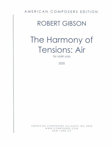Harmony of Tensions - Air : For Violin Solo (2020).