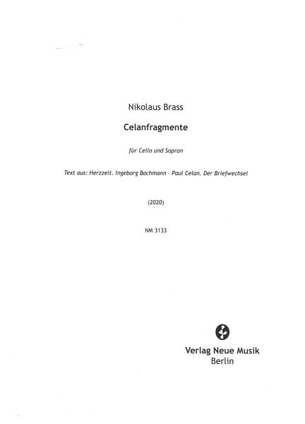 Celanfragmente : Für Cello und Sopran (2020).