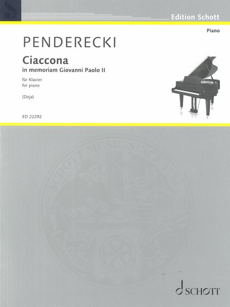 Ciaccona - In Memoriam Giovanni Paolo II : For Piano / arranged by Stanislaw Deja (2015).