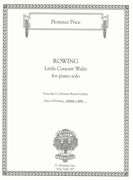 Rowing - Little Concert Waltz : For Piano Solo / edited by John Michael Cooper.