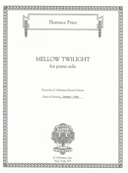 Mellow Twilight : For Piano Solo.