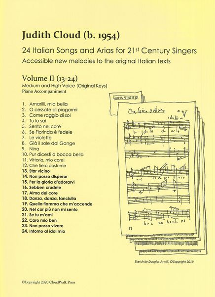 24 Italian Songs and Arias For 21st Century Singers, Vol. 2 (13-24) : For Medium and High Voice.