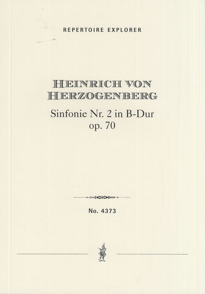 Sinfonie Nr. 2 In B-Dur, Op. 70.