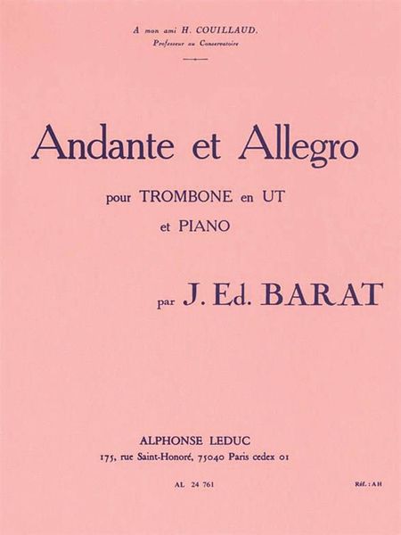 Andante Et Allegro : Pour Trombone Et Ut Et Piano.