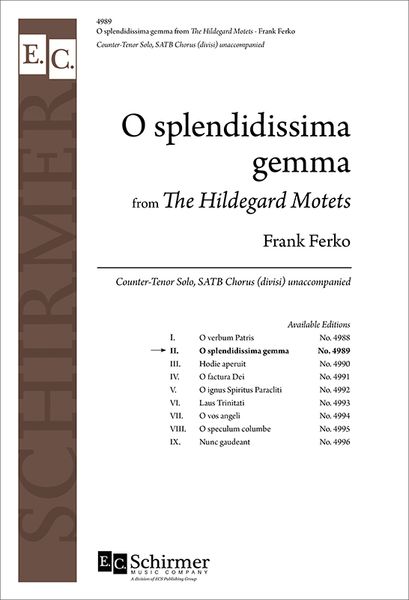 Hildegard Motet No. 2 - O Splendidissima Gemma : For SATB Choir [Download].