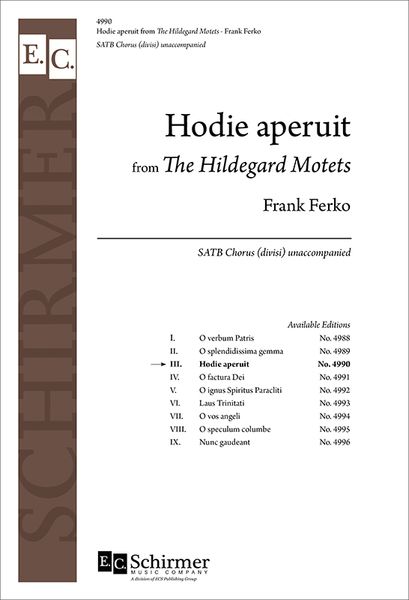 Hildegard Motet No. 3 - Hodie Aperuit : For SATB Choir [Download].
