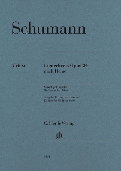 Liederkreis, Op. 24 : Song Cycle For Voice and Piano - Edition For Medium Voice / Ed. Kazuko Ozawa.