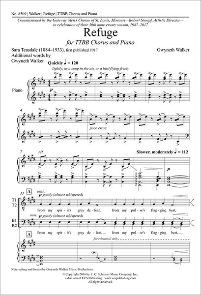 Refuge From 'Sing Evermore!' : For TTBB and Piano [Download].