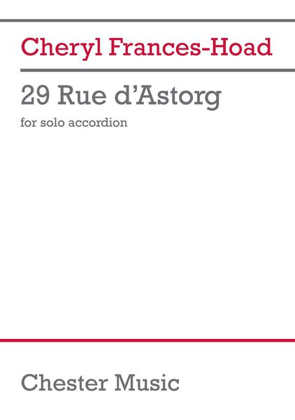 29 Rue d'Astorg : For Solo Accordion.