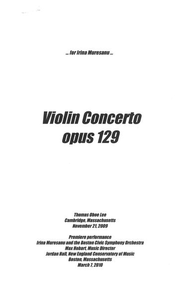 Violin Concerto, Op. 129 : For Violin and Orchestra (2009).