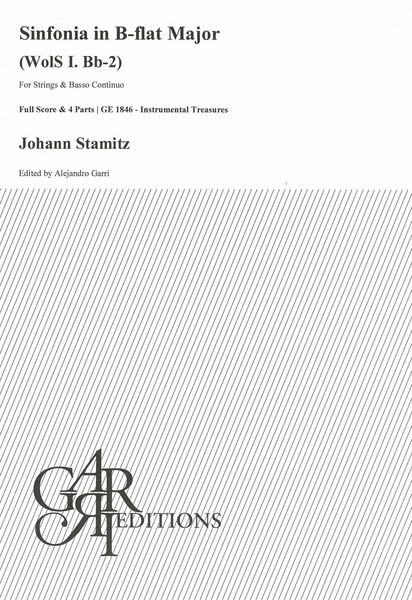Sinfonia In B-Flat Major, WolS I. Bb-2 : For Strings & Basso Continuo / Ed. Alejandro Garri.