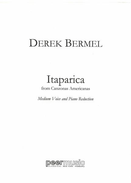 Itaparica, From Canzonas Americanas : For Medium Voice and Piano reduction.