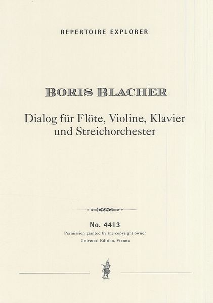Dialog : För Flöte, Violine, Klavier und Streichorchester.