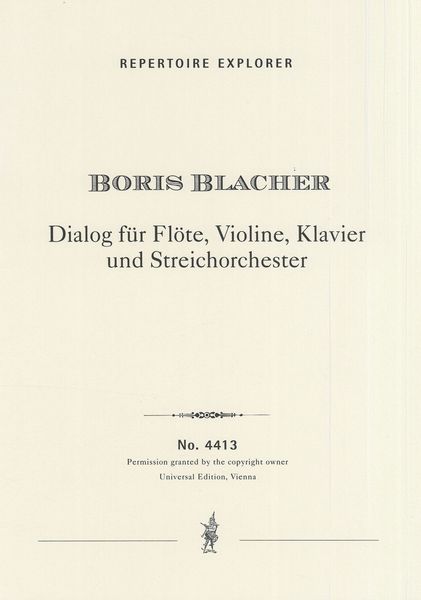 Dialog : För Flöte, Violine, Klavier und Streichorchester.