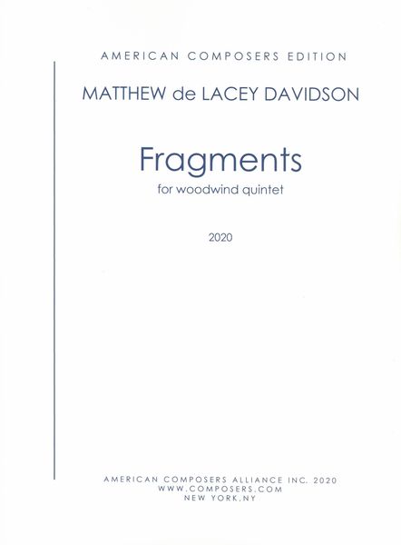 Fragments : For Woodwind Quintet (2020).