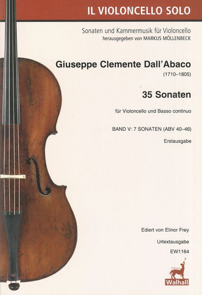 35 Sonaten, Band V : 7 Sonaten (Abv 40 - Abv 46) Für Violoncello und Basso Continuo.