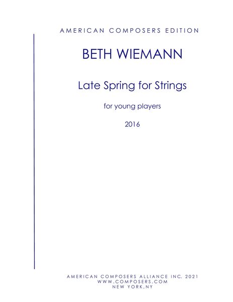 Late Spring : For Strings (2016).