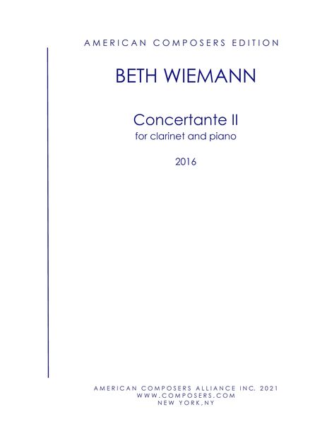 Concertante II : For Clarinet and Piano (2016).