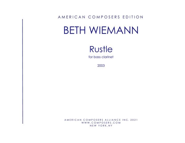 Rustle : For Bass Clarinet Solo (2003).