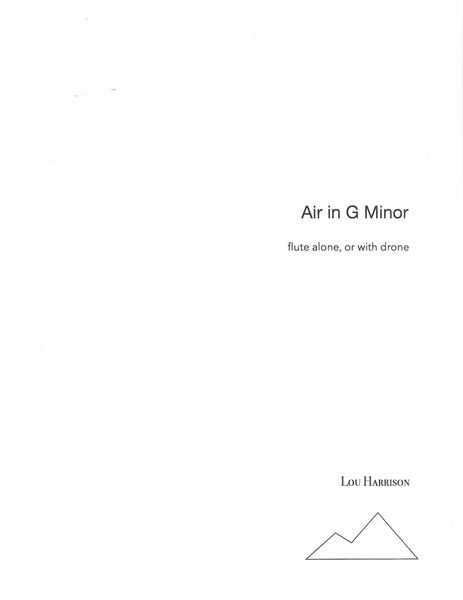 Air In G Minor : For Flute Alone, Or With Drone / edited by Larry Polansky.