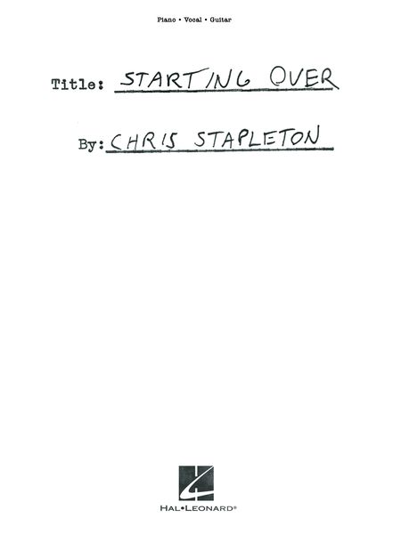 Starting Over.