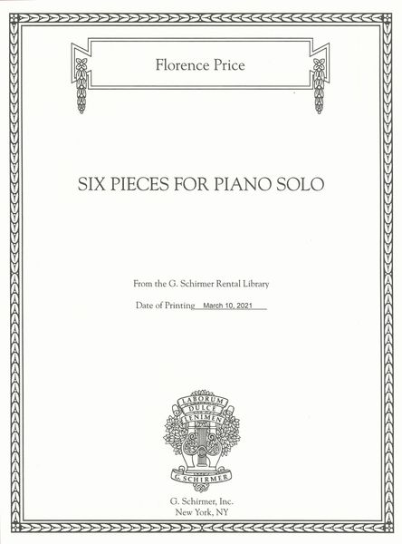 Six Pieces For Piano Solo (1947) / edited by John Michael Cooper.