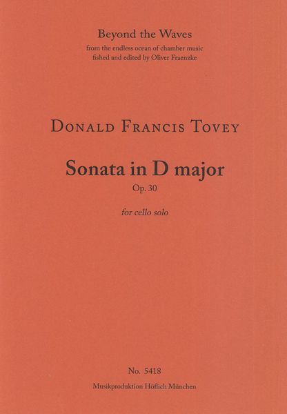 Sonata In D Major, Op. 30 : For Cello Solo.