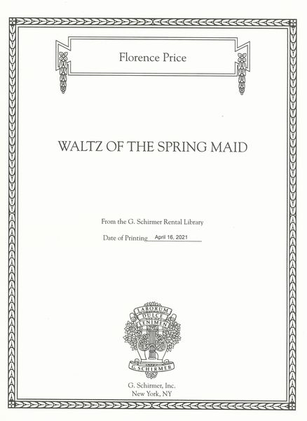 Waltz of The Spring Maid : For Piano Solo / edited by John Michael Cooper.