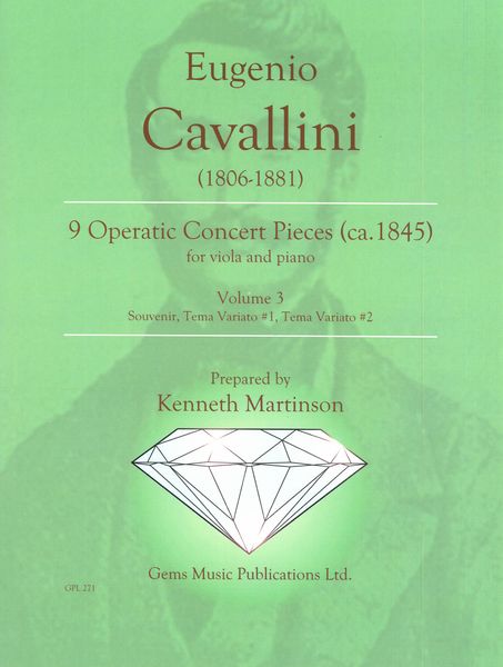 9 Operatic Concert Pieces (Ca. 1845), Vol. 3 : For Viola and Piano / Prepared by Kenneth Martinson.