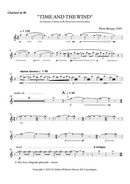 Time and The Wind : For Soprano, Clarinet, Percussion and Accordion (1997).