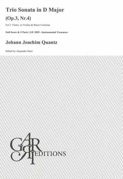 Trio Sonata In D Major, Op. 3, Nr. 4 : For 2 Flutes Or Violins and Continuo / Ed. Alejandro Garri.