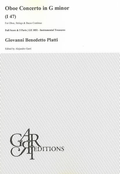 Oboe Concerto In G Minor, I 47 : For Oboe, Strings and Basso Continuo / Ed. Alejandro Garri.