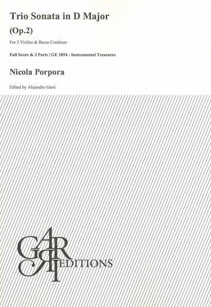 Trio Sonata In D Major, Op. 2 : For 2 Violins and Basso Continuo / edited by Alejandro Garri.