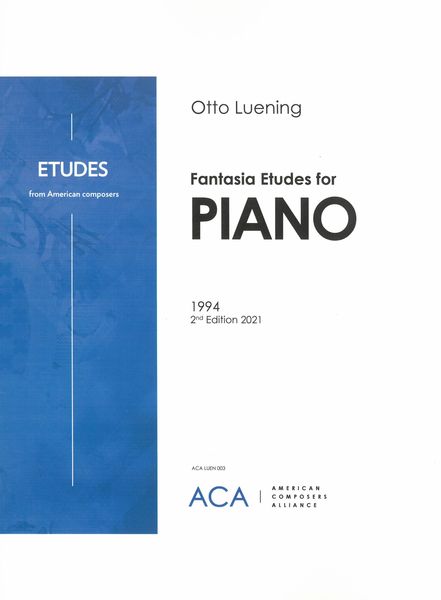 Fantasia Etudes : For Piano (1994, 2nd Edition 2021).