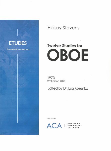 Twelve Studies : For Oboe (1973, 2nd Edition 2021) / edited by Lisa Kozenko.