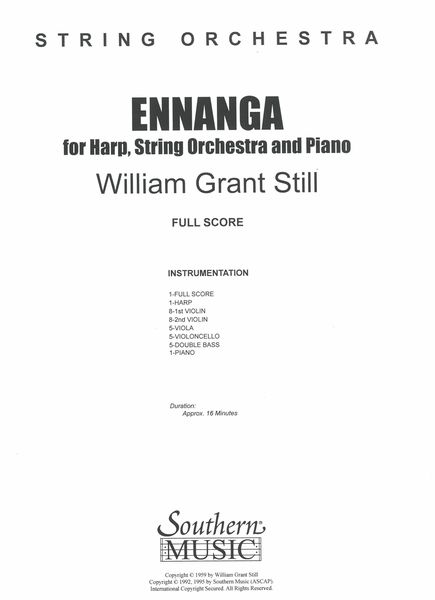 Ennanga : For Harp, String Orchestra and Piano.