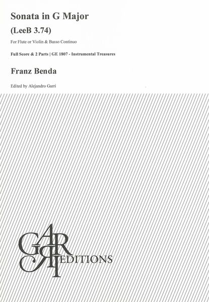 Sonata In G Major, LeeB 3.74 : For Flute Or Violin and Basso Continuo / Ed. Alejandro Garri.