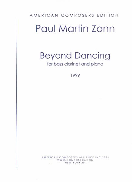 Beyond Dancing : For Bass Clarinet and Piano (1999).